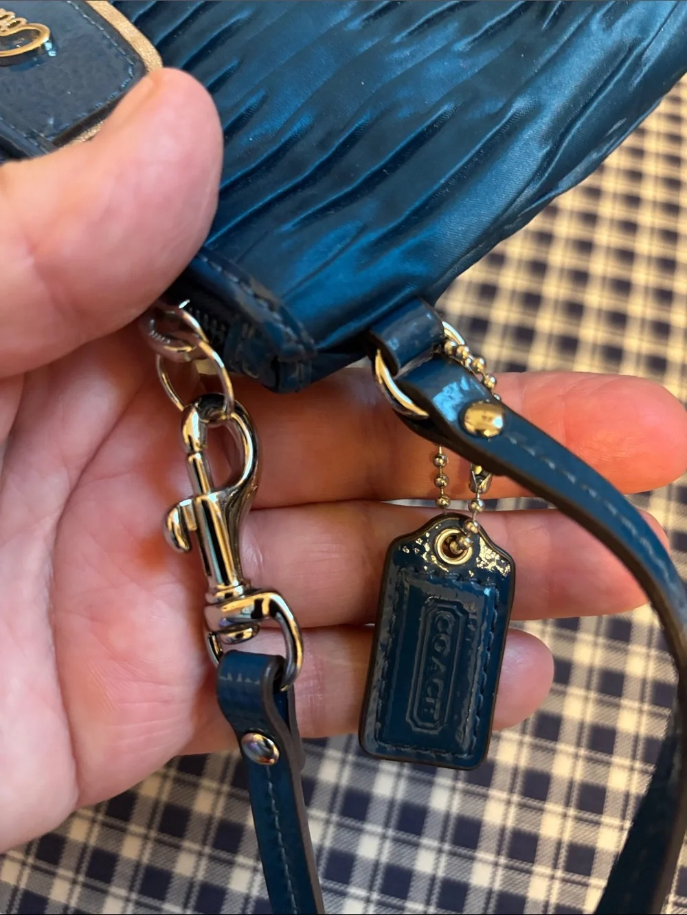 Coach teal satin